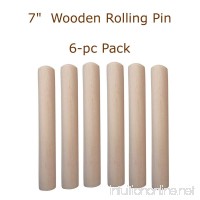White Fabric Chef Hat Fits All Kids to Petite Adults (Wooden Rolling Pins 6-pc Pack) - B01LYCSIYC